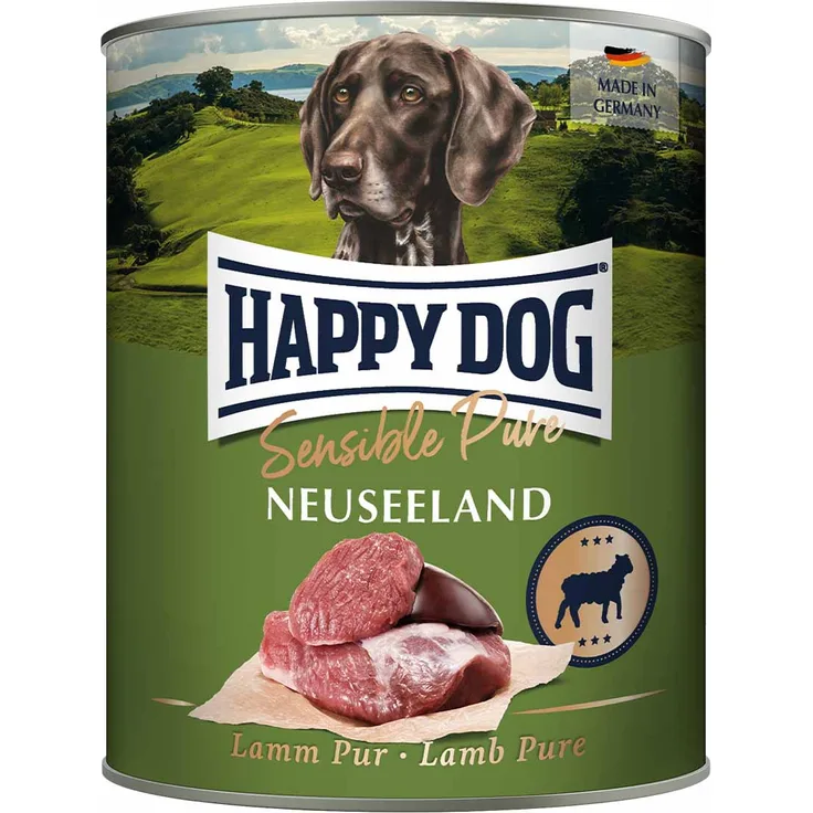 Happy Dog Sensible Pure Neuseeland, Hunde-Nassfutter mit Lamm, 6x800g, für empfindliche Hunde