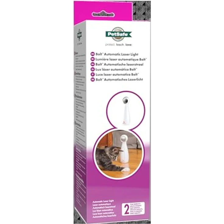 PetSafe Bolt Laser-Katzenspielzeug, Automatischer Laserpointer mit 15-Minuten-Timer, Weiß – Bild 3