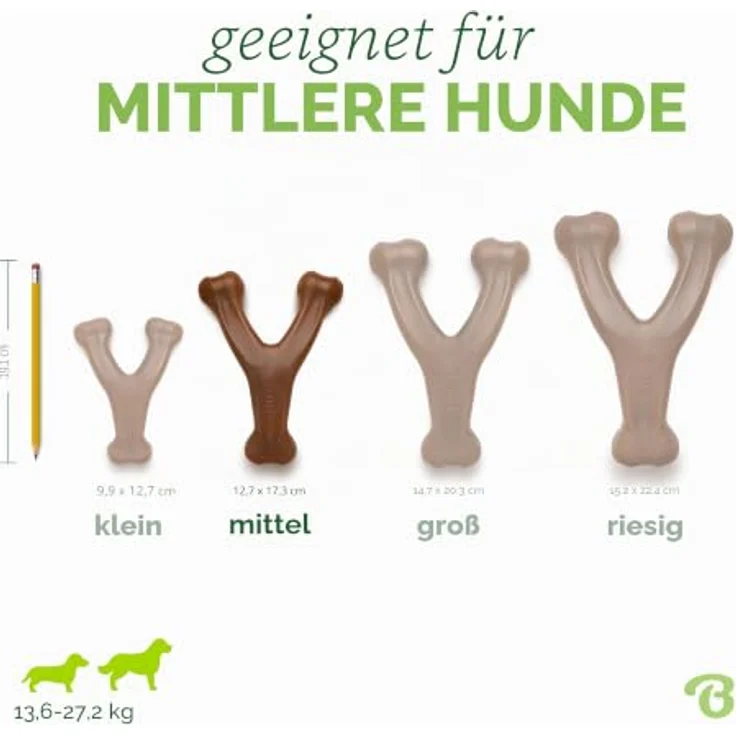 Benebone Wishbone, Knochenspielzeug für Hunde – Erdnussgeschmack, mittelgroß, langlebig und leicht zu greifen – Bild 4