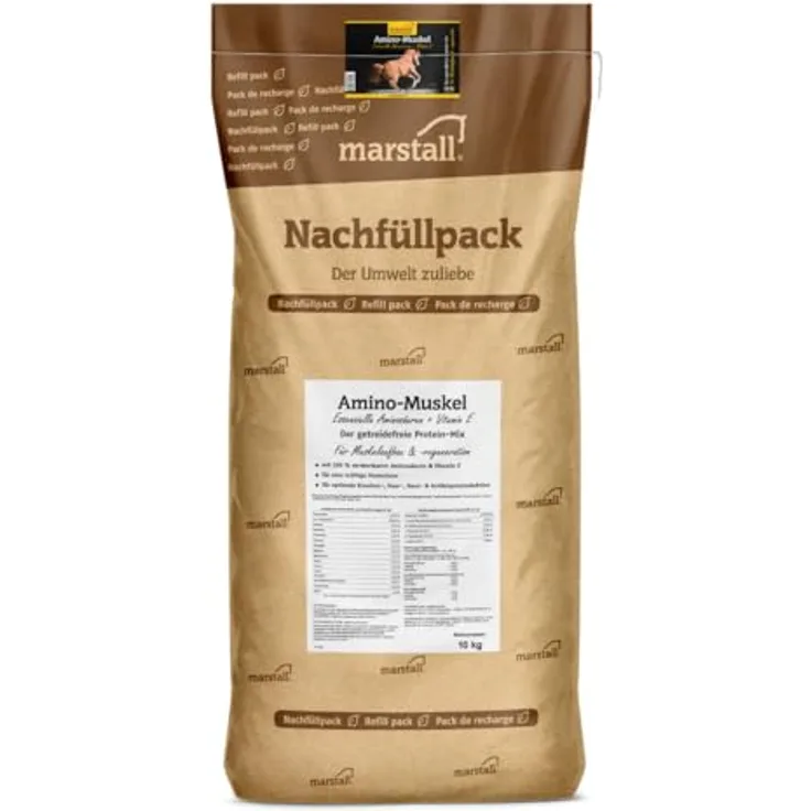 marstall Amino Muskel 10kg Nachfüllsack, Pferdefutter zur gezielten Unterstützung des Muskelaufbaus mit essenziellen Aminosäuren