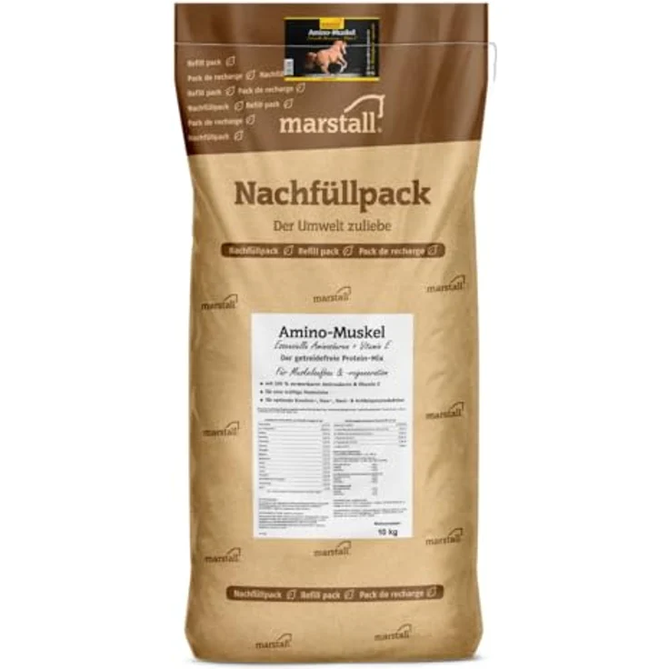 marstall Amino Muskel 10kg Nachfüllsack, Pferdefutter zur gezielten Unterstützung des Muskelaufbaus mit essenziellen Aminosäuren – Bild 1