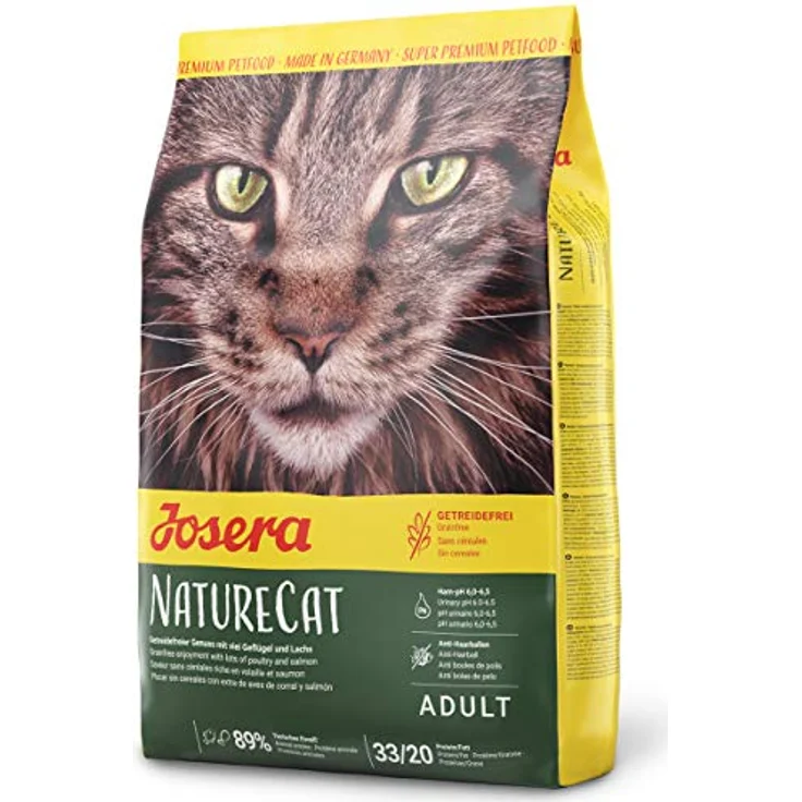 JOSERA NatureCat Adult, Premium Trockenfutter für ausgewachsene Katzen, Lachs & Geflügel, getreidefrei, 400 g – Bild 1