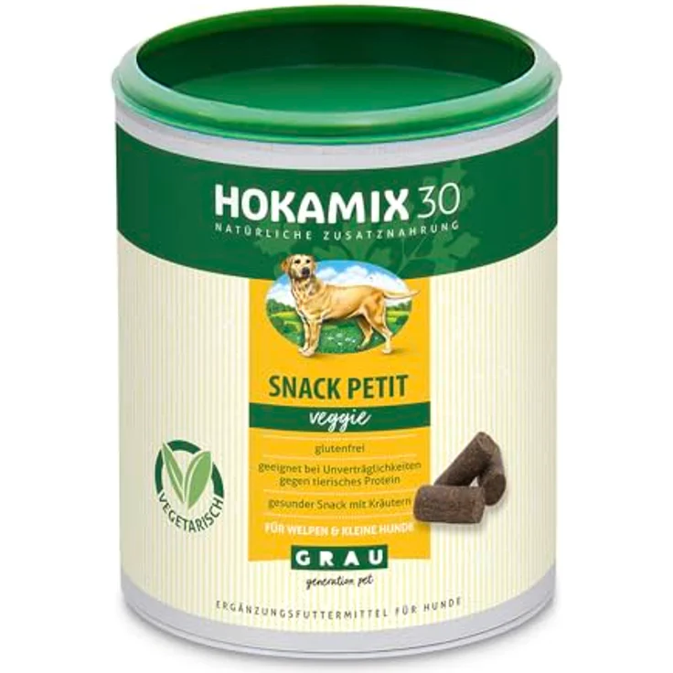 Grau HOKAMIX30 Snack Petit Veggie, gesunder vegetarischer Hundesnack mit 30 Kräutern, 1 x 400g – Bild 1