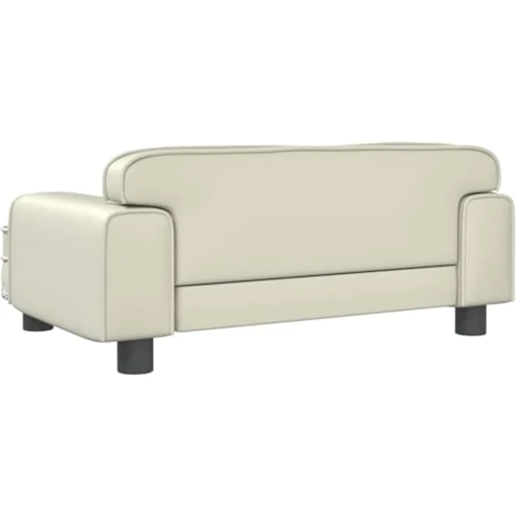 vidaXL Hundekorb Hundebett Creme 70x45x30 cm Kunstleder Körbchen Hundesofa – Bild 7