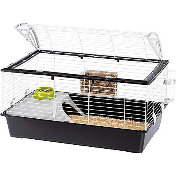 Ferplast Casita 100 - Narva, Gehege für Kleintiere, stabile Kunststoff-Metall-Konstruktion, schwarz, 570 mm hoch – Bild 6