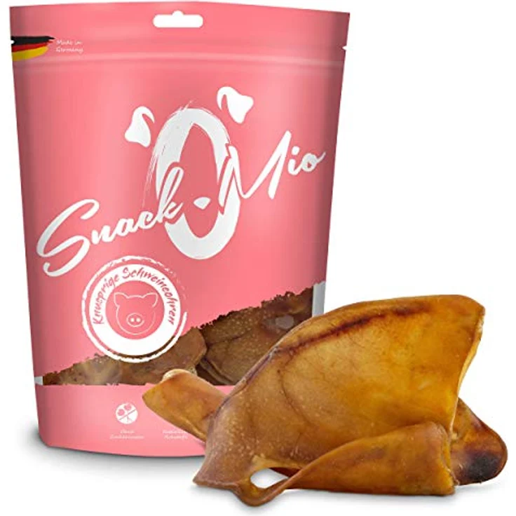 SnackOMio Premium Hundesnack, knusprige Schweineohren, getreidefrei, luftgetrocknet, 500 g – Bild 2
