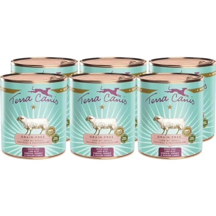 Terra Canis Lamm, Kürbis, Pastinake & Passionsblume - Getreidefreies Nassfutter, 6x800g, Premium Hundefutter in 100% Lebensmittelqualität, gesund & glutenfrei – Bild 1