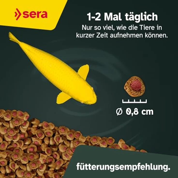 sera KOI Professional Koifutter 7 kg (21L), Sommerfutter für Koi bei Temperaturen über 17°C, geringere Wasserbelastung, weniger Algen – Bild 4