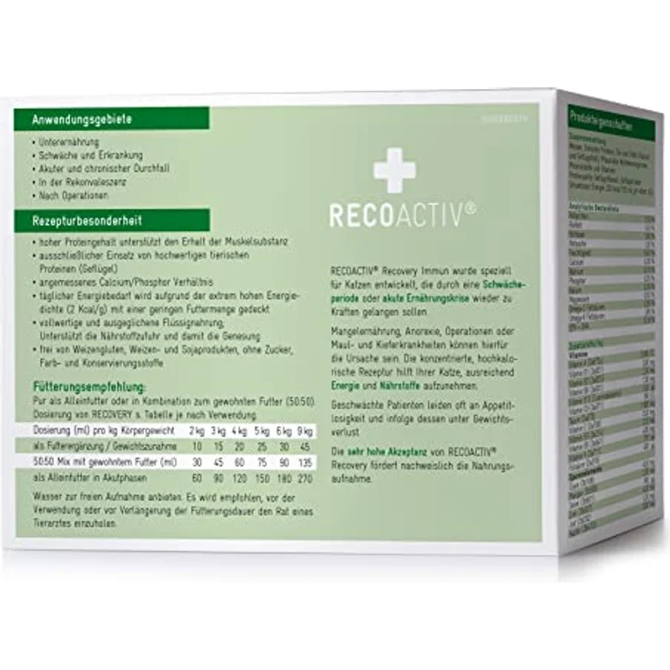 RECOACTIV Recovery Immun für Katzen, hochkalorisches Diät-Alleinfuttermittel, 3 x 90 ml zur Unterstützung bei Mangelernährung und Rekonvaleszenz – Bild 2