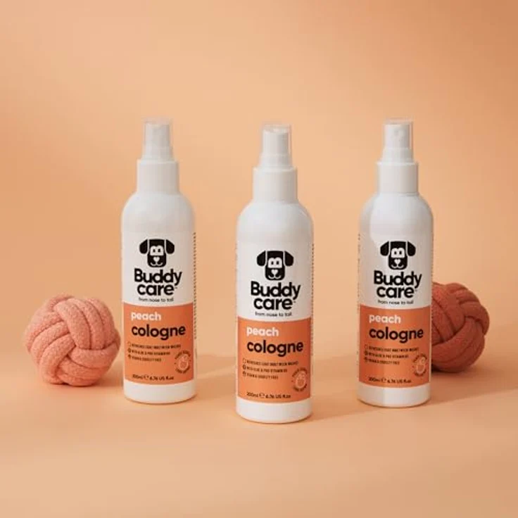 Buddycare Pfirsich-Hundeparfüm, 200 ml, fruchtiger Duft mit Aloe und Pro-Vitamin B5, vegan und tierversuchsfrei – Bild 2