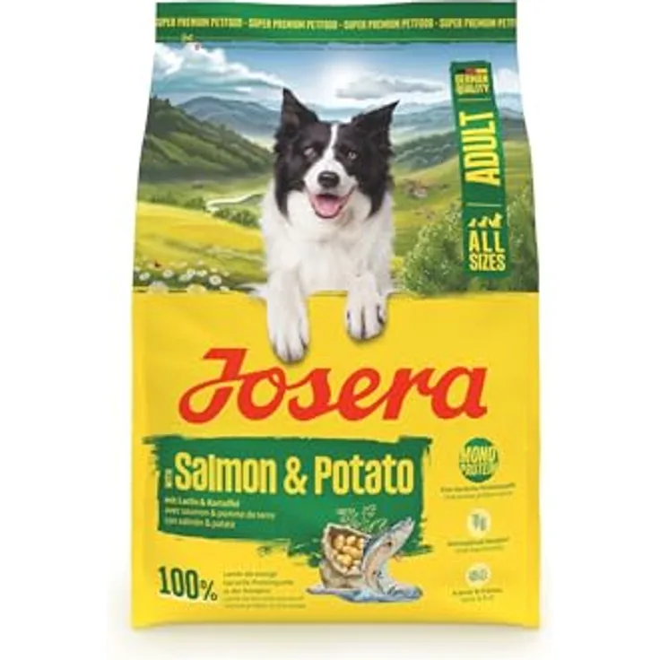 Josera Adult Lachs & Kartoffel, Premium Trockenfutter für ausgewachsene Hunde, 3 kg, getreidefrei, Monoprotein mit 100% Lachs, für gesunde Haut und schönes Fell
