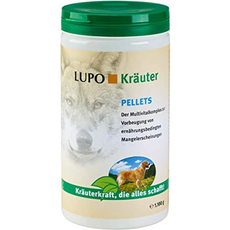 Luposan Kräuter Pellets für Hunde, natürliche Nahrungsergänzung mit Mikronährstoffen, 1100 g