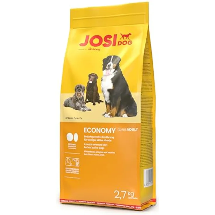 JosiDog Economy, Premium Trockenfutter für weniger aktive Hunde, 2,7 kg, viel tierisches Protein, Alleinfutter