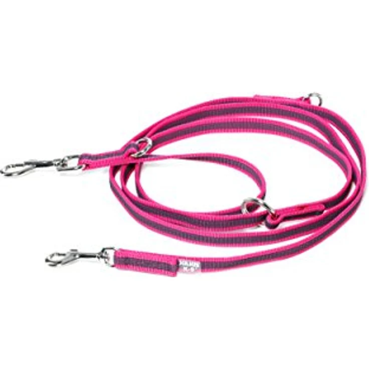 JULIUS K-9 IDC Color & Gray verstellbare Leine mit Doppelkarabiner, 14 mm x 2,2 m, stark und widerstandsfähig, Pink-Grau – Bild 2