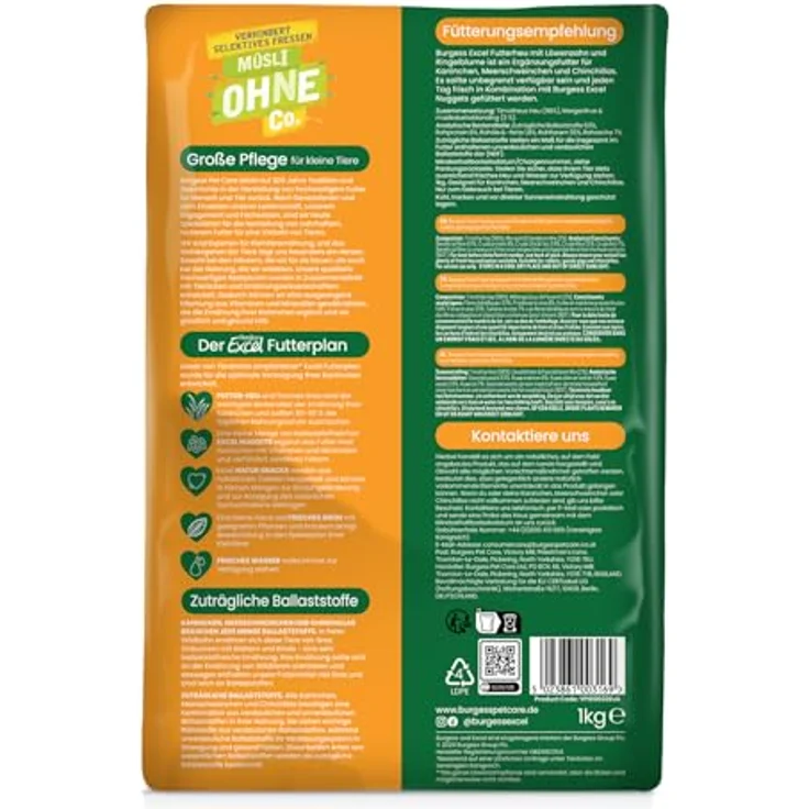 Burgess Excel Futterheu mit Löwenzahn & Ringelblume, hochwertiges Timothy-Heu für Kaninchen, Meerschweinchen & Chinchillas, 1kg, 100% natürliche Zutaten – Bild 2