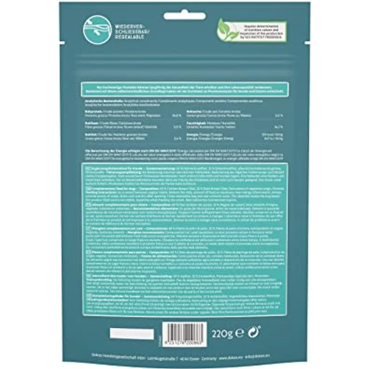 DOKAS Getreidefreier Premium Snack Hühnerbrust & Ente, 220 g, fettarm, soja- und glutenfrei für Hunde – Bild 3