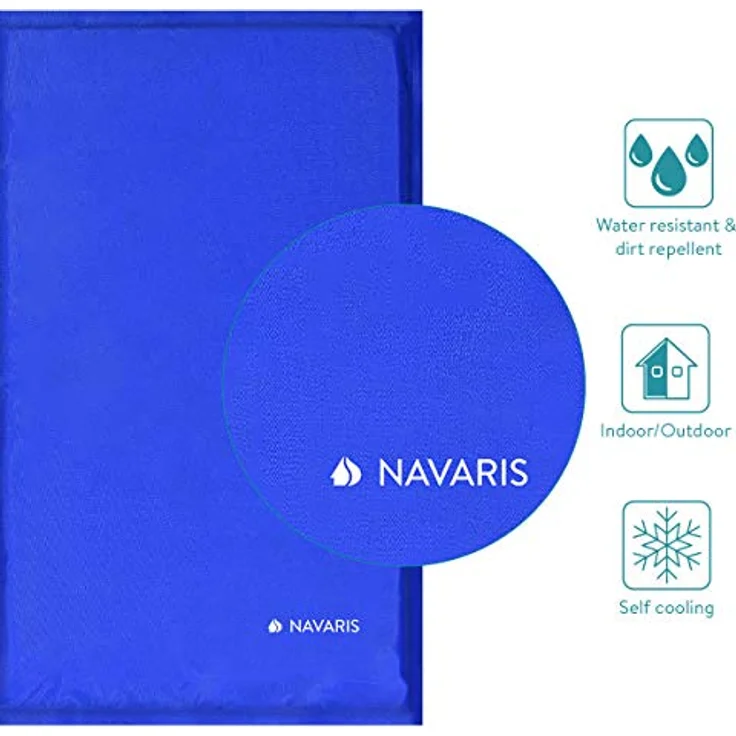 Navaris Hundematratze Kühlmatte für Hunde/Katzen, selbstkühlendes Kühlkissen Pad, 40x50cm, blau – Bild 5