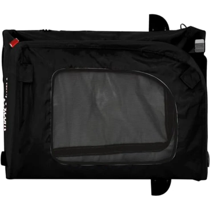 vidaXL Hunde-Transportbox Fahrradanhänger Hunde Schwarz Oxford-Gewebe und Eisen mit Reflektoren und Flagge – Bild 11