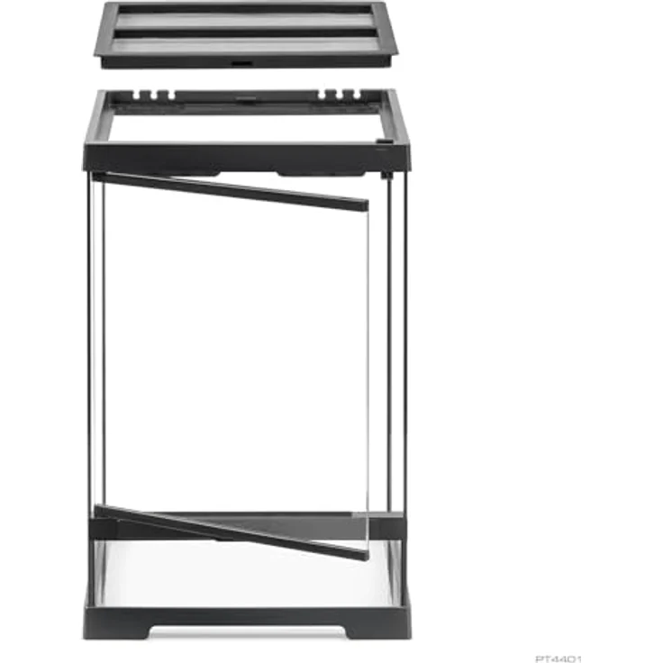 Exo Terra Pro Glasterrarium, Terrarium für Reptilien, 30 x 30 x 45 cm mit verschließbarer Fronttür und Edelstahl-Netzgitterabdeckung – Bild 2