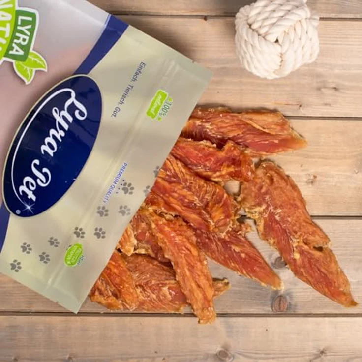 Lyra Pet® Hühnerbrust Soft 1 kg, proteinreicher Kausnack für Hunde, fettarm und gut verträglich, idealer Belohnungs- und Trainingssnack im wiederverschließbaren Beutel – Bild 5