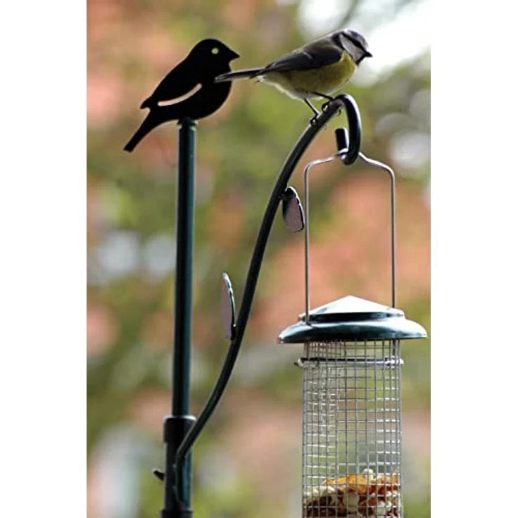 dobar 10854 Dekorativer grüner Metall-Balkonhalter für Futtersäulen Futterspender Meisenknödel Vogel-Futterstation – Bild 8