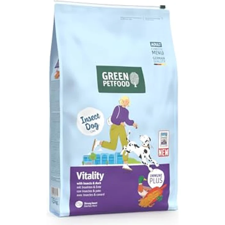 Green Petfood Vitality Insects und Duck, Hunde-Trockenfutter mit Insekten- und Entenprotein, 7,5 kg – Bild 3