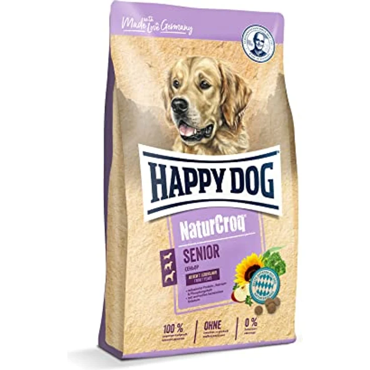 Happy Dog NaturCroq Trockenfutter für Hunde Senior, 4 kg, mit leicht verdaulichem Geflügel und Vollkorn, optimal für ältere Hunde ab 7 Jahren – Bild 1
