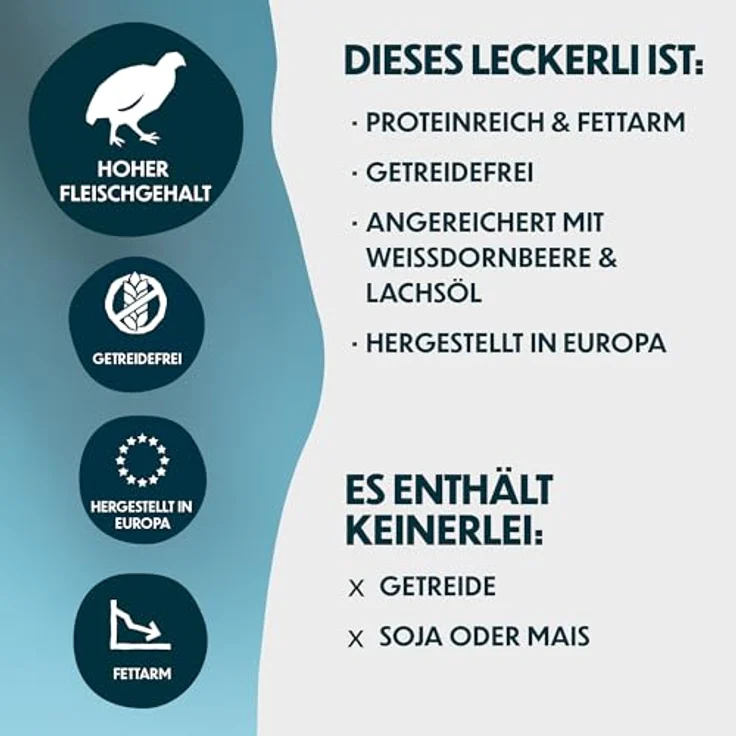 PrimaDog Wild Bites, Getreidefreie Leckerlis mit Wachtelfleisch und Weißdornbeeren, 150 g – Bild 2