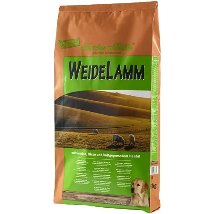 Markus Mühle WEIDELAMM, Hunde-Trockenfutter mit Lamm, Hanf- und Weißfischöl, 2x15kg – Bild 1