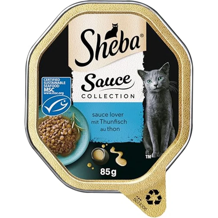 Sheba Sauce Collection, Nassfutter für Katzen mit Thunfisch, MSC-zertifiziert, 2 x 11 x 85g – Bild 2