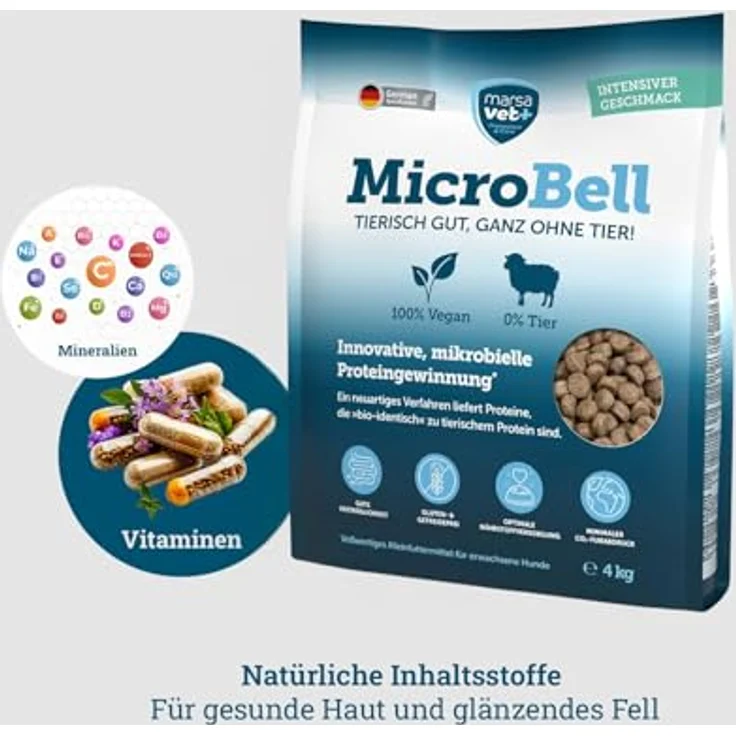 marsavet+ Hypoallergenes Trockenfutter MicroBell – 4 kg, Veganes Monoprotein-Hundefutter, Gluten- und getreidefrei, für Allergiker und empfindliche Hunde – Bild 4