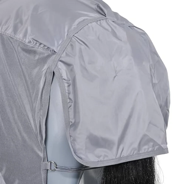 Busse Outdoordecke RAINFLY, atmungsaktive Paddock-Regen- und Fliegendecke aus 420 Denier Polyester, wasserdicht, mit T-Verschluss und Schweifabdeckung, silberfarben – Bild 4