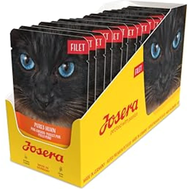 JOSERA Filet Pures Huhn, Premium Nassfutter für ausgewachsene Katzen, 16 x 70 g, 40% Hühnerfilet, getreidefrei, im Frischebeutel – Bild 1