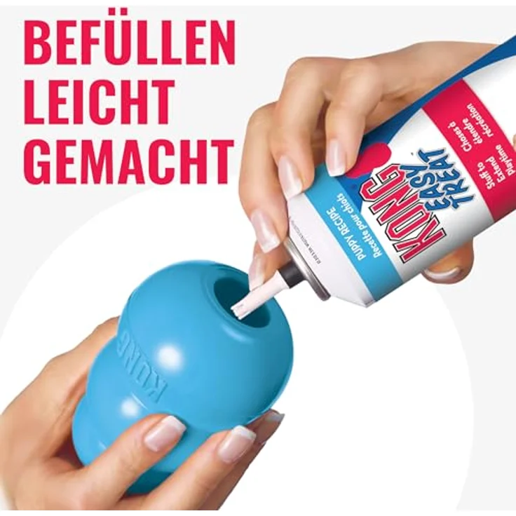 KONG Puppy Beißspielzeug, für mittelgroße Welpen, aus weichem Naturgummi, blau – Bild 5