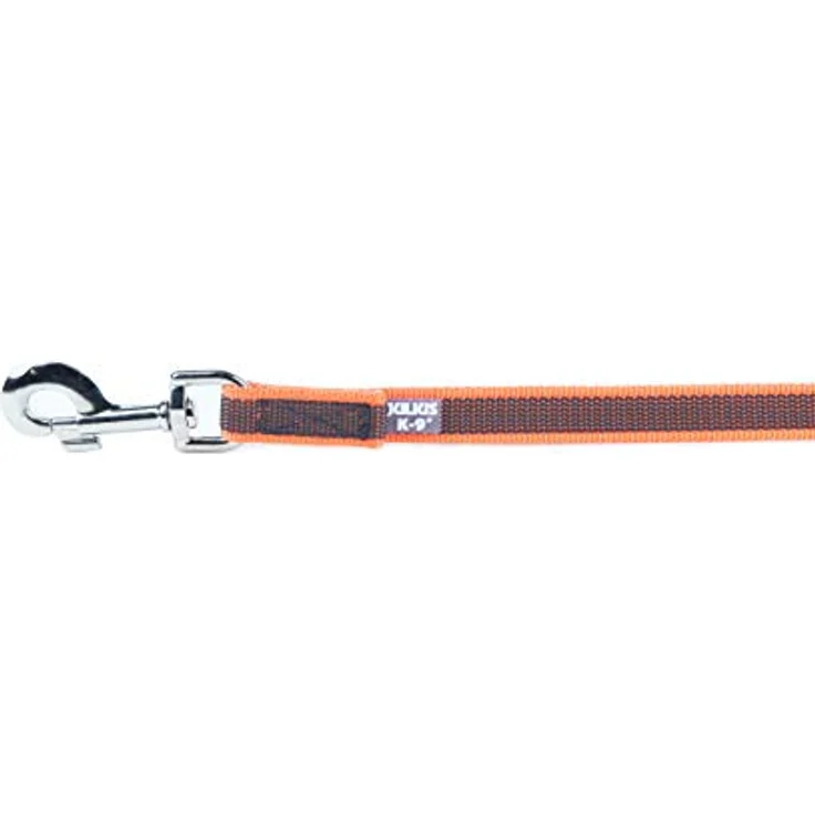 JULIUS K-9 IDC Color & Gray gumierte Leine, 20 mm x 2 m mit Schlaufe und D-Ring, stark und widerstandsfähig, Orange-Grau – Bild 3