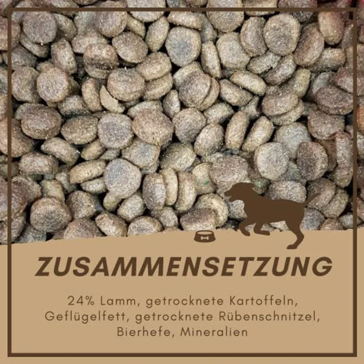 Supravit Hundefutter trocken, getreidefrei 5kg, Lamm und Kartoffeln, hohe Verträglichkeit, ideal für sensitive Hunde, feine Kroketten – Bild 4