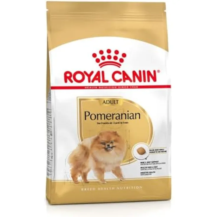 Royal Canin Pomeranian Adult, Trockenfutter für Zwergspitze ab 8 Monaten, 1,5 kg, optimale Verdauung & Zahnhygiene, angepasster Mineralstoffgehalt