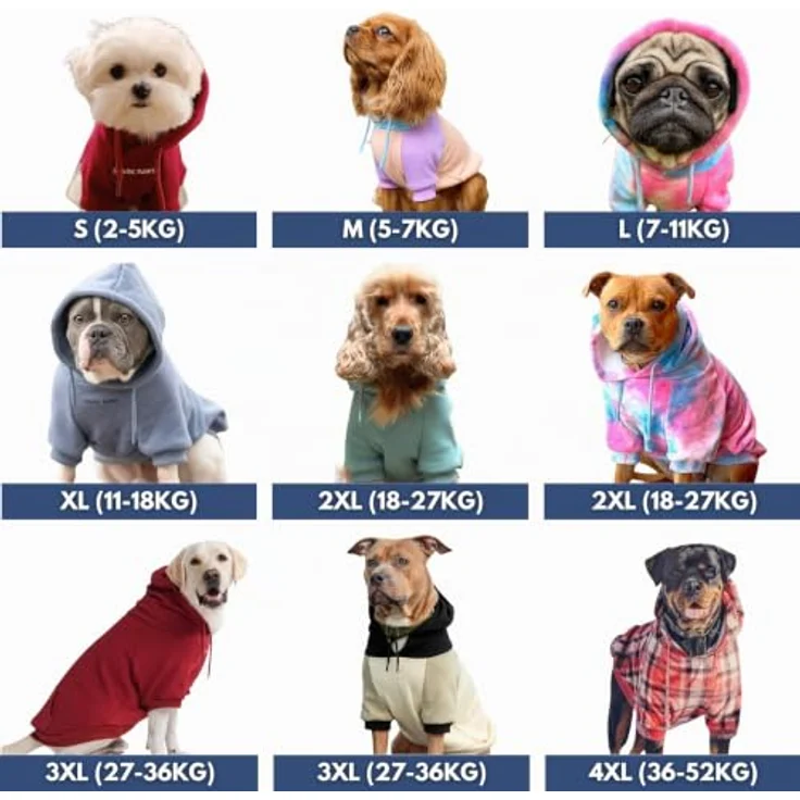 Spark Paws Hunde-Kapuzenpullover – Premium-Qualität, butterweicher Fleece-Innenseite, hervorragende Passform für große Rassen, Slate Blue, Größe L – Bild 3