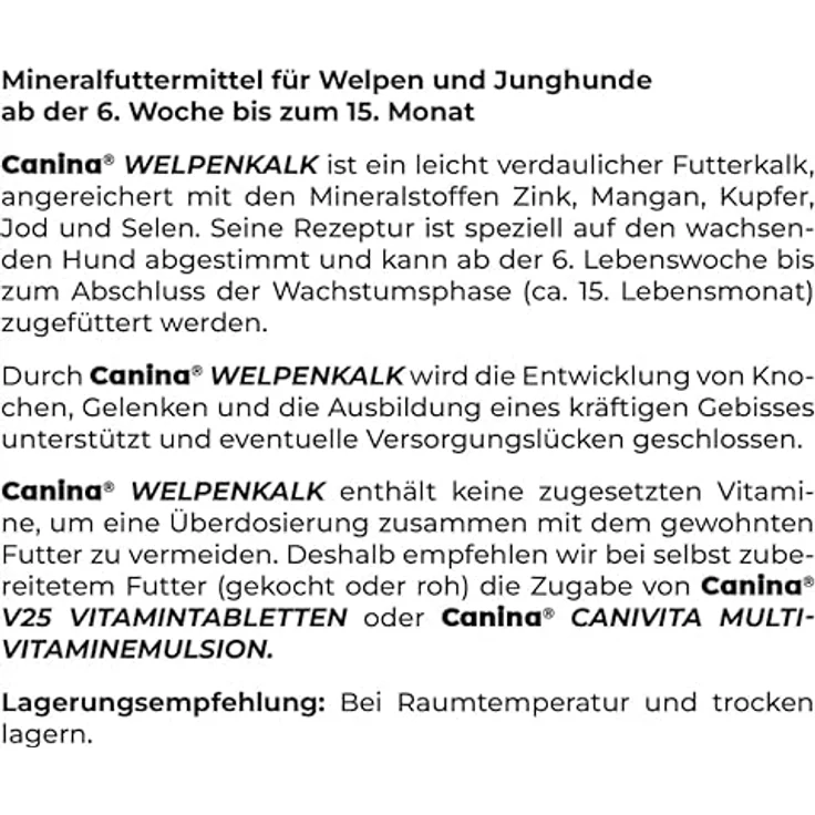 Canina Welpenkalk Tabletten, Mineralfutter für Welpen und Junghunde, 350g mit optimalem Calcium-Phosphor-Verhältnis – Bild 2