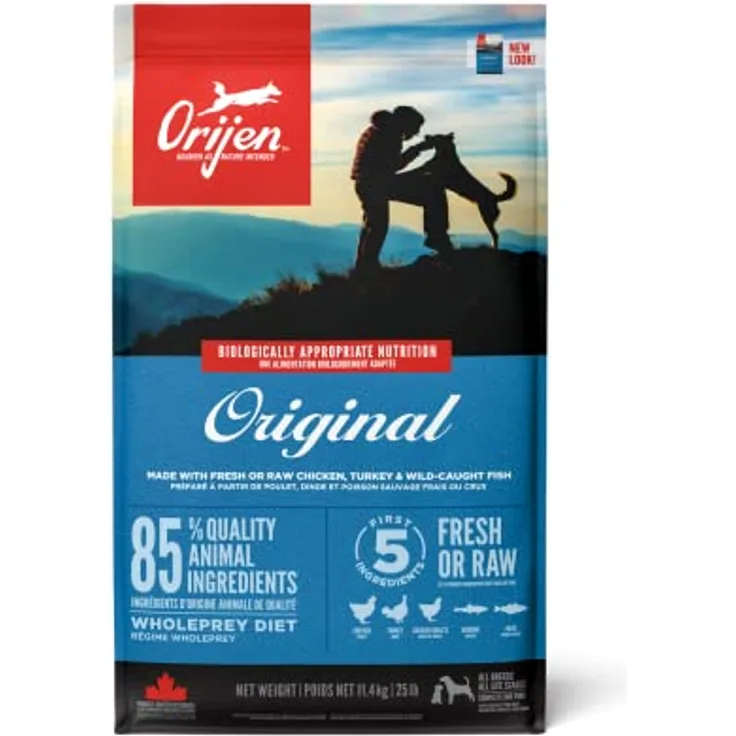 Orijen Original Adult, Hundefutter mit freiland-Geflügel und wildgefangenem Fisch, 11,4 kg