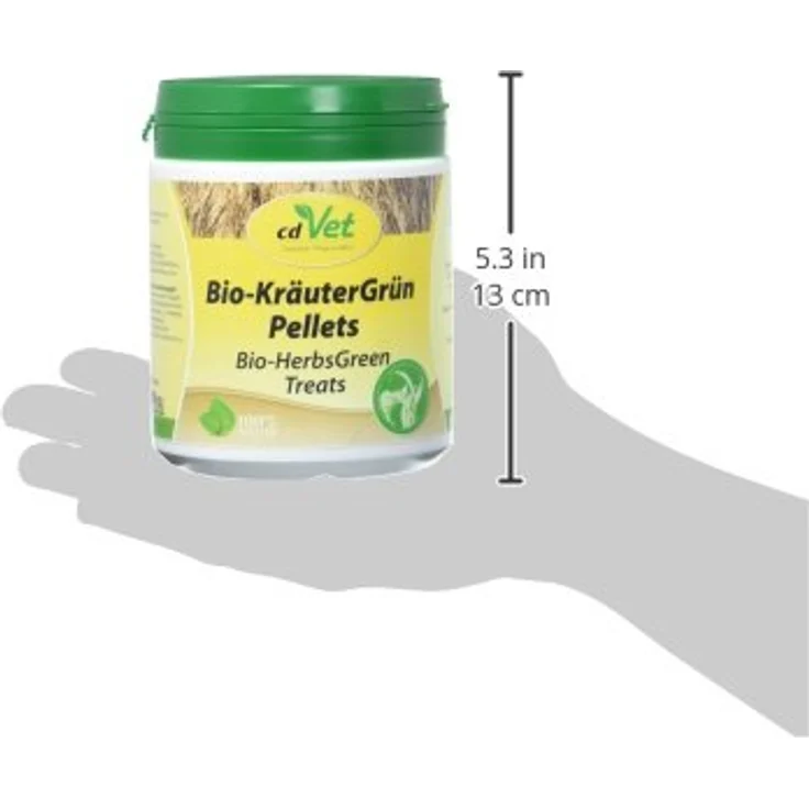 cdVet Bio-KräuterGrün Pellets 400g, Kleintierfutter mit 13 Kräuter- und Grasarten, getreidefrei, Bioqualität – Bild 4