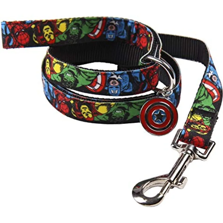 Cerdá Life'S Little Moments - Marvel Hundeleine für kleine Hunde, 1 m lang, Mehrfarbig mit Pupsbeutelspender