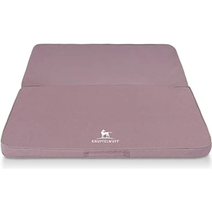 Knuffelwuff Hundematte Faltbare Reisematte Tacoma, Orthopädisch mit Memory Foam Schaummatratze, kuscheligem Velours - Blau – Bild 2