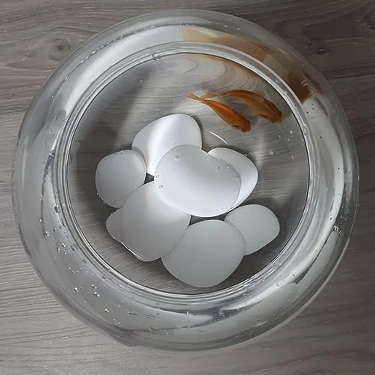 Kalapanta Dekosteine Weiß Größe L Ø 5-8 cm, ca. 95 Stück – Recycelte Kunststoff-Dekoration für Vasen, Aquarien & kreative DIY-Projekte – Bild 5