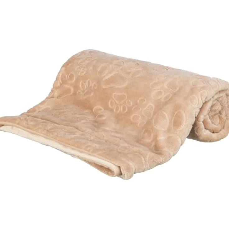 Trixie Hundedecke Barry Softplush Beige, hypoallergenes Hundebett + Katzenbett, 150 x 100 cm, zweischichtiges Design mit Velours-Finish – Bild 3