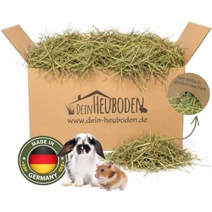 Dein Heuboden Heu 4kg, Wiesenheu und Einstreu für Kaninchen, Meerschweinchen und Hasen, 100% natürlich, ohne Plastikverpackung, Made in Germany