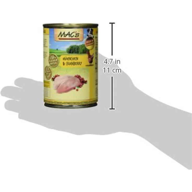 MAC's Hundefutter getreidefrei Hühnchen & Cranberry, 400 g - ausgewogene Vollnahrung, hoher Fleischanteil, ohne Zusatzstoffe, Made in Germany – Bild 5