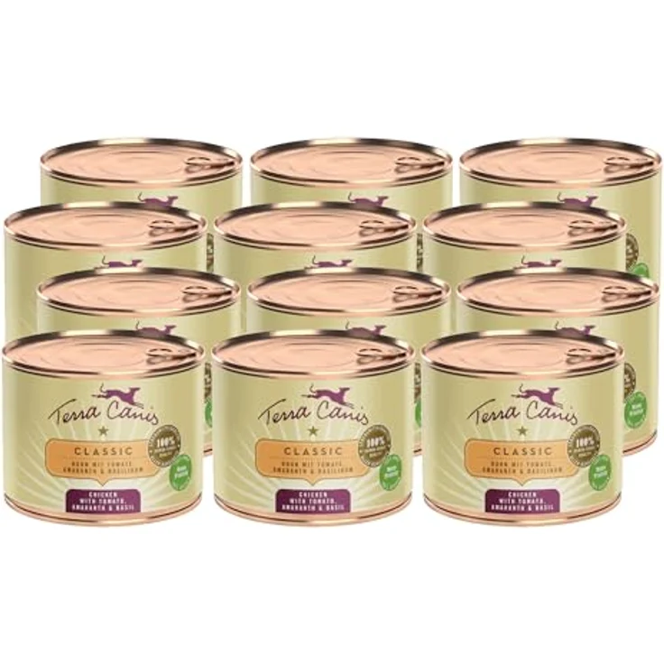 Terra Canis Huhn, Tomate, Amaranth & Basilikum - Classic Nassfutter, 12x200g, 100% Lebensmittelqualität, allergen- & getreidearm, premium Hundefutter – Bild 1
