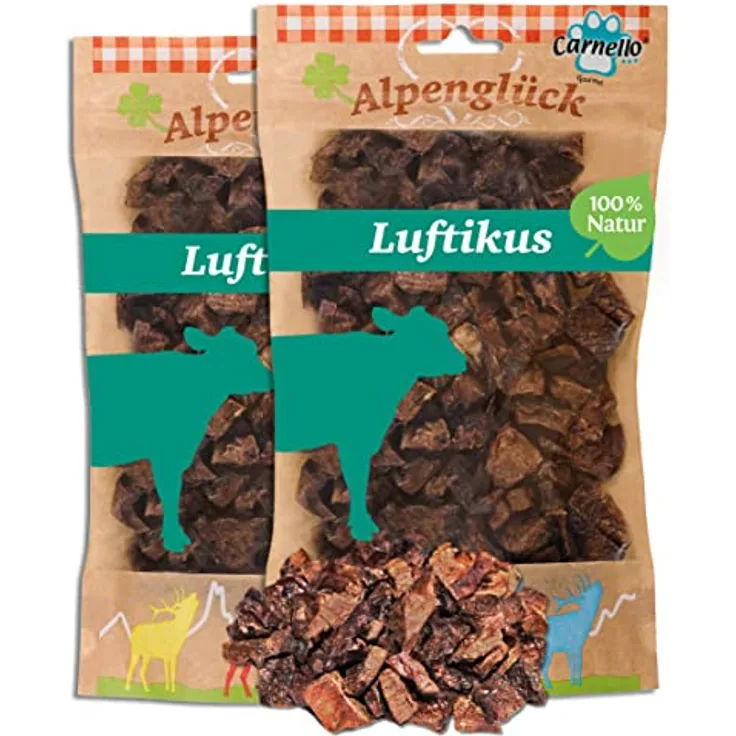 Carnello Alpenglück Luftikus, Getreidefreies Hundefutter trocken, 2 x 100g, gesund und mineralreich