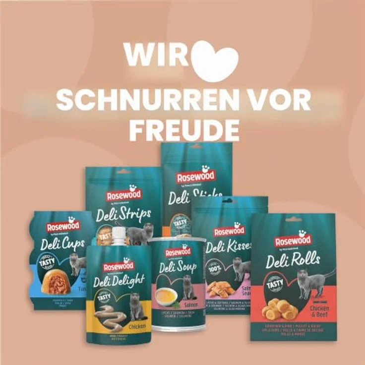 Rosewood Deli Strips Lachs & Thunfisch, fettarme Katzensnacks mit 65% Lachsanteil, 40 g, ohne künstliche Zusatzstoffe – Bild 5